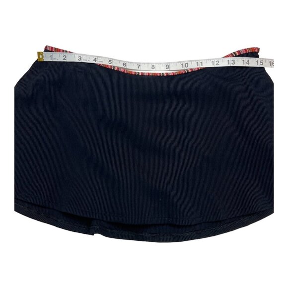Anne Cole Swim Skirt Womens L‎ Black Ribbed Rainbow Trim Swimsuit Bottom Beach - Picture 4 of 8